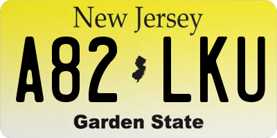 NJ license plate A82LKU