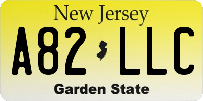 NJ license plate A82LLC