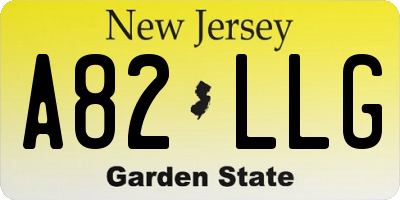 NJ license plate A82LLG