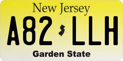 NJ license plate A82LLH