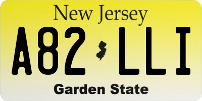 NJ license plate A82LLI