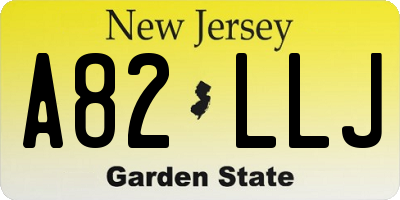 NJ license plate A82LLJ