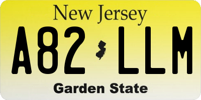 NJ license plate A82LLM