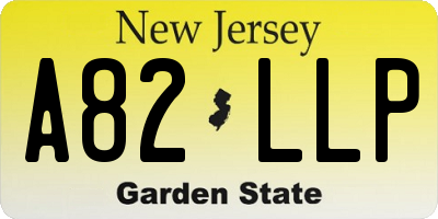 NJ license plate A82LLP