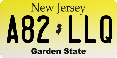 NJ license plate A82LLQ