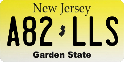 NJ license plate A82LLS