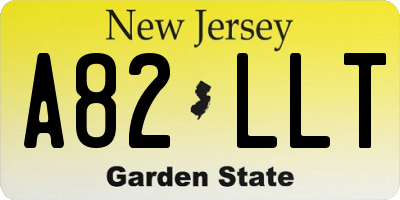 NJ license plate A82LLT