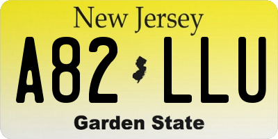 NJ license plate A82LLU