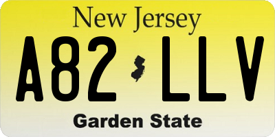 NJ license plate A82LLV
