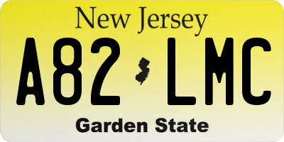 NJ license plate A82LMC
