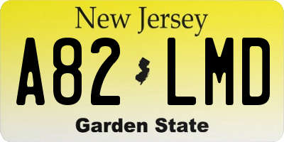 NJ license plate A82LMD