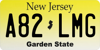NJ license plate A82LMG