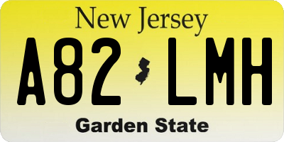 NJ license plate A82LMH