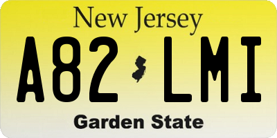 NJ license plate A82LMI