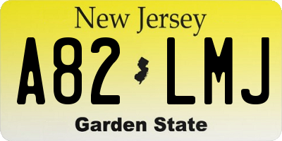 NJ license plate A82LMJ