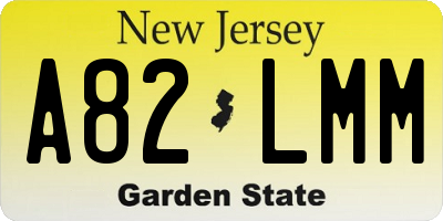 NJ license plate A82LMM