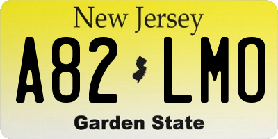 NJ license plate A82LMO