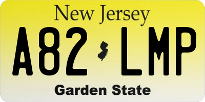 NJ license plate A82LMP