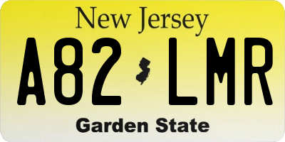 NJ license plate A82LMR