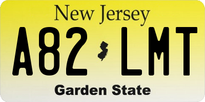 NJ license plate A82LMT
