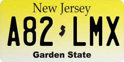 NJ license plate A82LMX