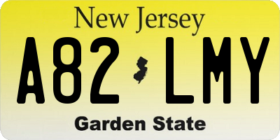 NJ license plate A82LMY