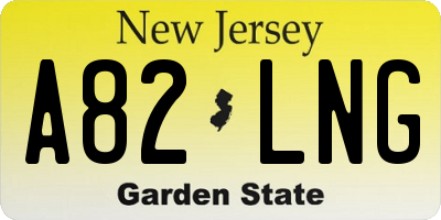 NJ license plate A82LNG