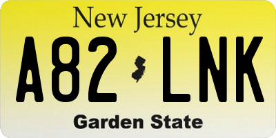 NJ license plate A82LNK