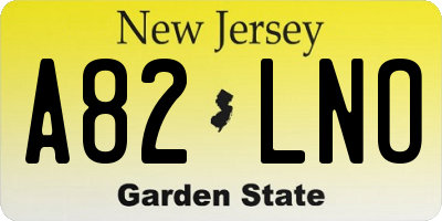 NJ license plate A82LNO