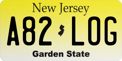 NJ license plate A82LOG