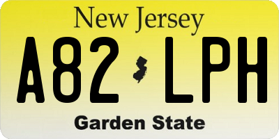 NJ license plate A82LPH