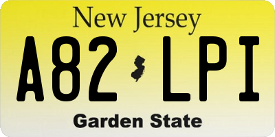 NJ license plate A82LPI