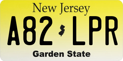 NJ license plate A82LPR