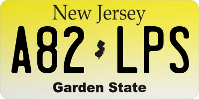 NJ license plate A82LPS