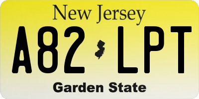 NJ license plate A82LPT