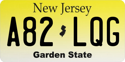NJ license plate A82LQG