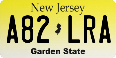 NJ license plate A82LRA