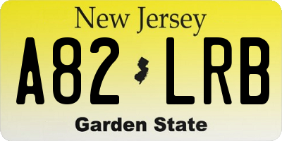 NJ license plate A82LRB