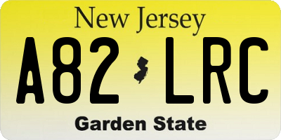 NJ license plate A82LRC