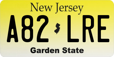 NJ license plate A82LRE