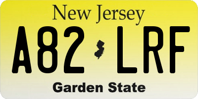 NJ license plate A82LRF