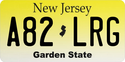 NJ license plate A82LRG