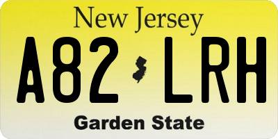 NJ license plate A82LRH