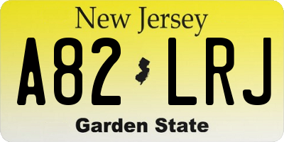 NJ license plate A82LRJ