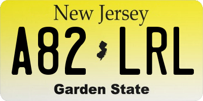 NJ license plate A82LRL
