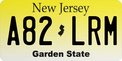 NJ license plate A82LRM
