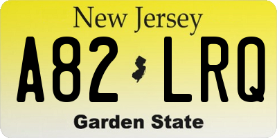 NJ license plate A82LRQ
