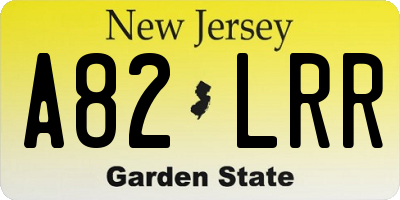NJ license plate A82LRR