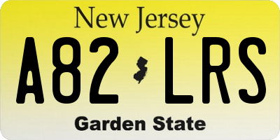 NJ license plate A82LRS