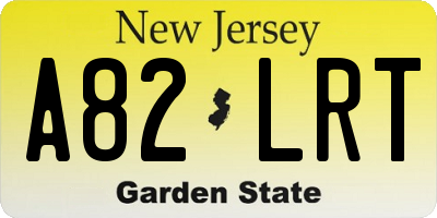 NJ license plate A82LRT